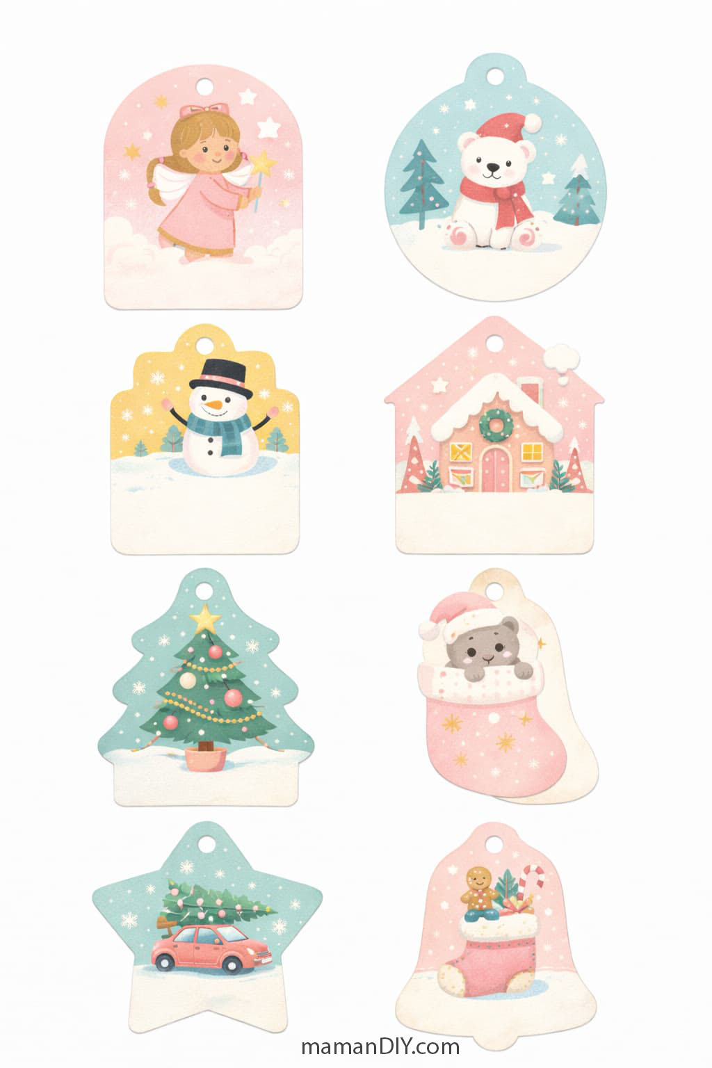 étiquettes cadeaux noël mignonnes