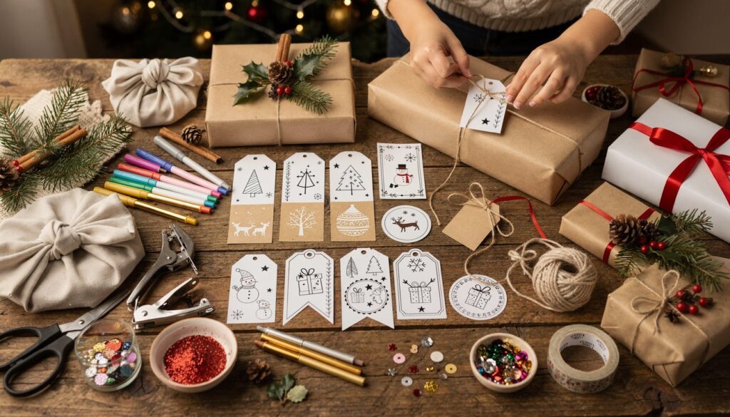 Étiquettes pour cadeaux de Noël à imprimer (gratuit)