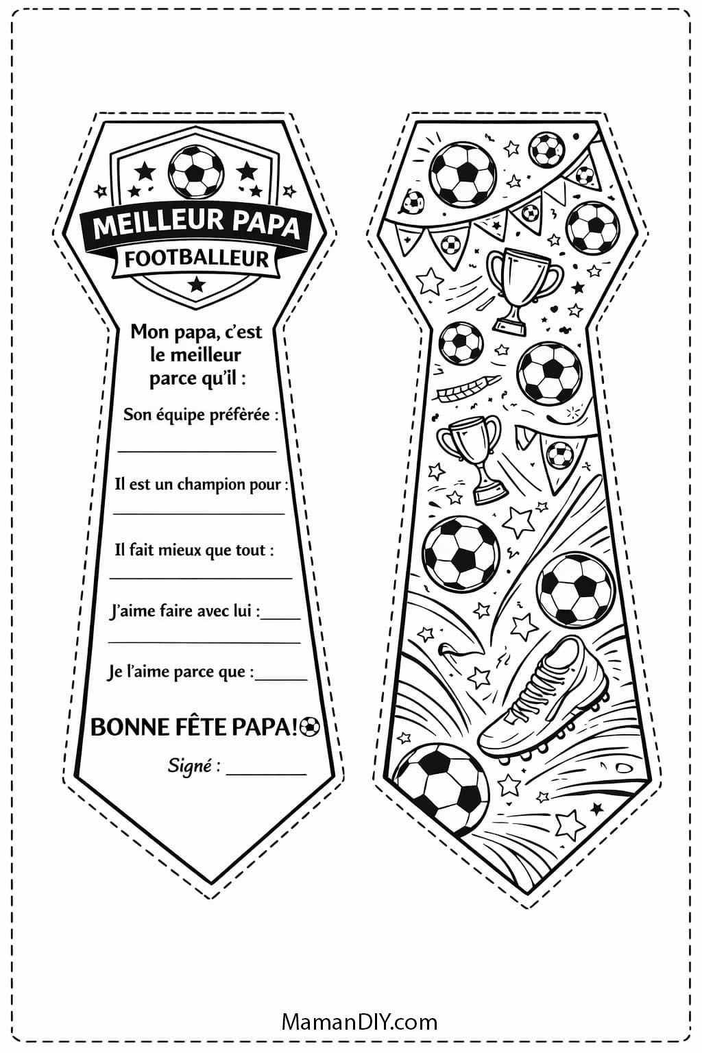 cravate a imprimer papa foot mamandiy