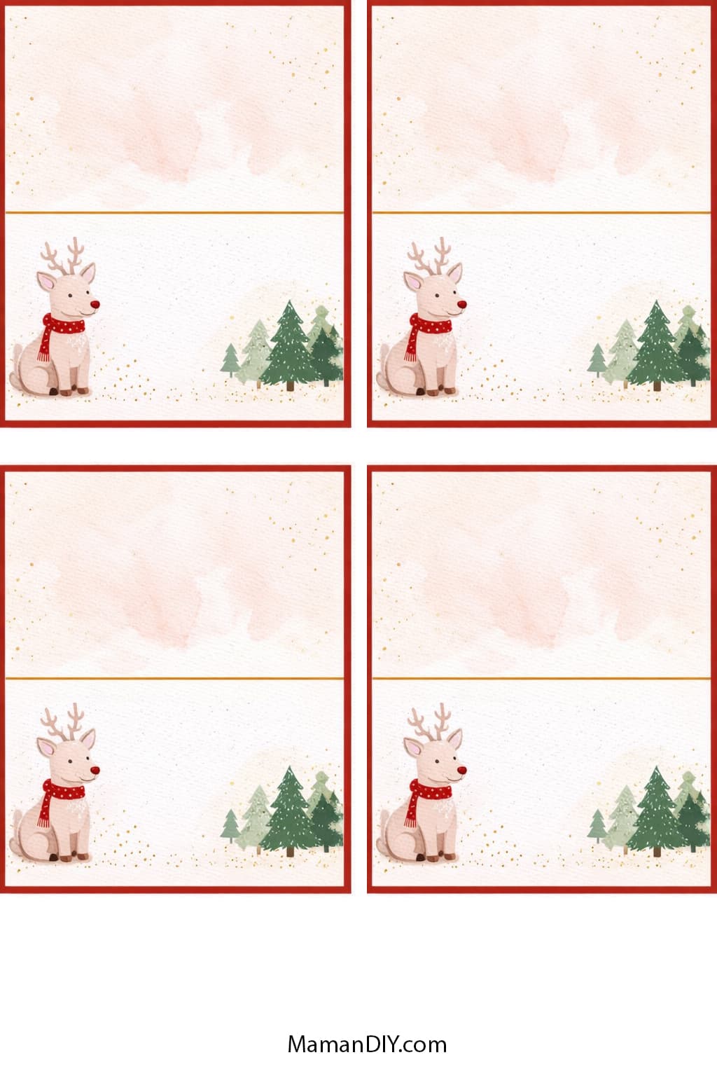 marque places noël sapin cerf